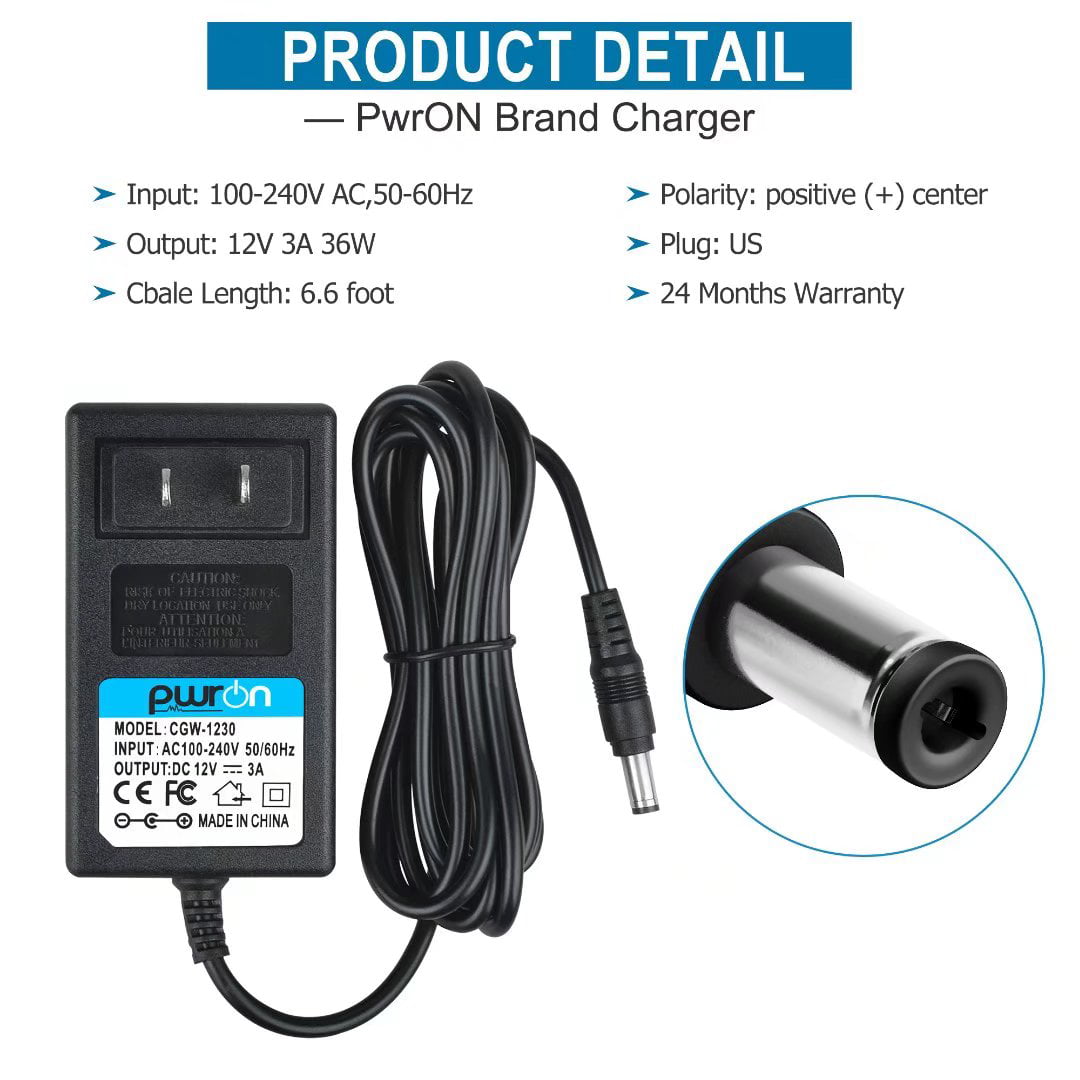 6.6 ft Cable Power Cord Replacement for 4moms Mamaroo RockaRoo Baby Swing 12V AC Adapter Charger 
