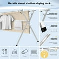 thumbnail image 2 of 95 Inches Clothes Drying Rack, Laundry Drying Rack Clothing Foldable & Collapsible Stainless Steel Heavy Duty Clothing Drying Rack with Windproof Hooks for Indoor Outdoor, 2 of 7