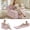Pink, variant on Foldable Floor Chair Bed, Single Fold Out Sofa Bed, Plush Faux Rabbit Fur Convertible Lounger Sleeper Chair for Living Room Bedroom