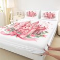 thumbnail image 3 of Manfei Princess Castle Bed Sheets,Fairy Tale Theme King Sheets,Romantic Flower Pink White Sheet Set For Gir Kids,Ultra Soft Home Decor,4 Pieces, 3 of 7