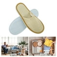 thumbnail image 4 of Unique Bargains 1 Pair Disposable Slippers Foldable Linen Closed Toe Slippers Hotel Slippers for Family Yellow, 4 of 5