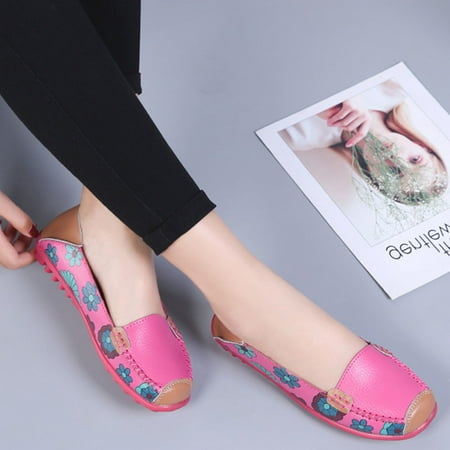 

Women s Sandals Floral Printed Casual Slip on Slides Slippers Shoes Super Soft PU Footbed Anti-Slip Sole for Girls Rose Red 44