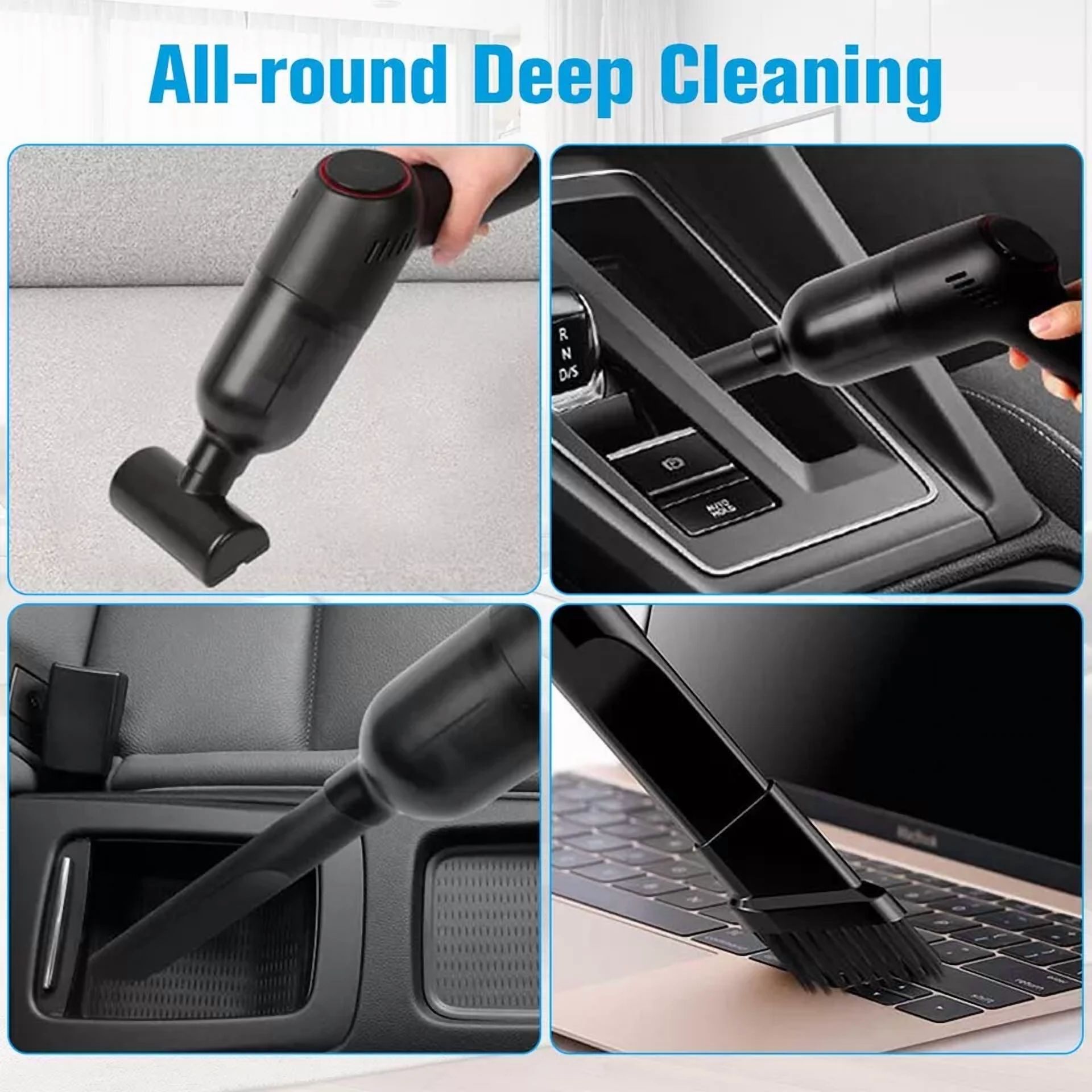 Mini Handheld Car Vacuum Cleaner Cordless W/Brushless Motor Keyboard Air Duster
