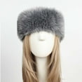 thumbnail image 3 of qolati Faux Fur Hat for Women Mongolian Hat Puffy Pompom Hat Winter Warm Trapper Bomber Hat for Casual, Trips, Sports, Skiing, 3 of 4