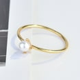 thumbnail image 3 of Xinyolin Women's Mini Faux Pearl Finger Ring - Attractive Decorative Engagement Accessory, 3 of 7
