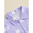 thumbnail image 5 of Musuos Toddler Boy 4th of July Outfits 6 12 18 24M 3 4Y Short Sleeve Star Print Button Down Shirt +Elastic Waist Shorts Set Summer Clothes, 5 of 9