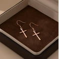 thumbnail image 5 of 925 Sterling Silver Cross Dangle Earrings for Women Teens Cross Drop Earrings Dangle, 5 of 10