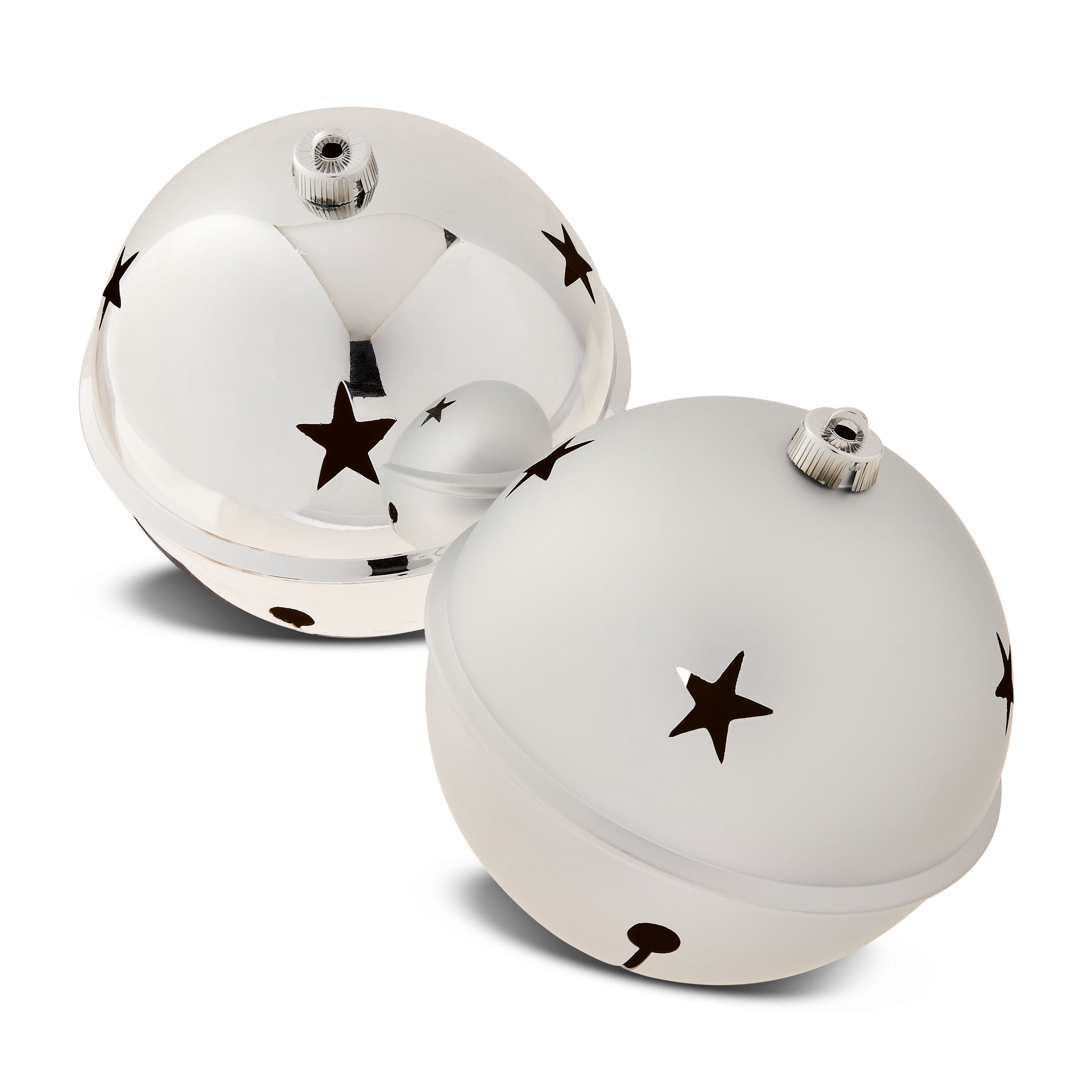 2-Count Silver Jumbo Bell Shatterproof Christmas Ornaments, 7.87 in, by Holiday Time