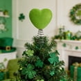 thumbnail image 4 of Green Heart Tree Topper | Spring Metal & Polyester Ornament | 8x5x3" | Soft Touch Holiday Decoration for Christmas, Valentine, Wedding | Easy Install Star, 4 of 7