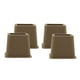 thumbnail image 2 of Paquete de 4 elevadores de cama resistentes para muebles, de plástico, con patas de elefante blancas y marrones. Marrón 3 pulgadas 4 piezas, 2 of 9