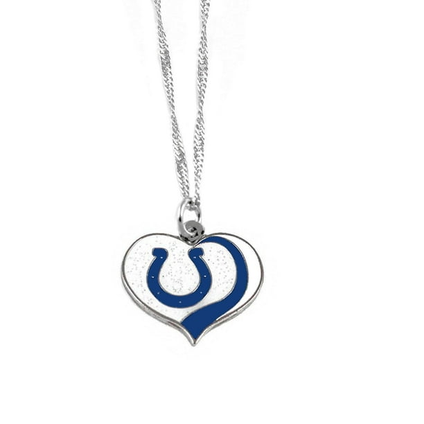 NFL Indianapolis Colts Équipe Sport Logo Paillettes Coeur Collier Charme Cadeau