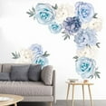 thumbnail image 3 of Wall Sticker 2pcs/Set Peony Series Blue Home Bedroom Decoration PVC Waterproof, 3 of 8