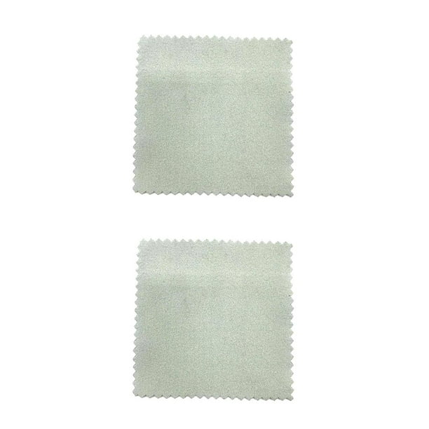 Cateissary 100 piezas de joyería de plata, paño de limpieza y pulido, anillo de doble cara, suministros de mantenimiento brillantes portátiles, Gris claro 2piezas