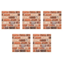 ifundom 5pcs Peel and Stick 3D Red Brick Wallpaper Panels Self Adhesive Textured Wall Stickers Removable for Living Room Bedroom