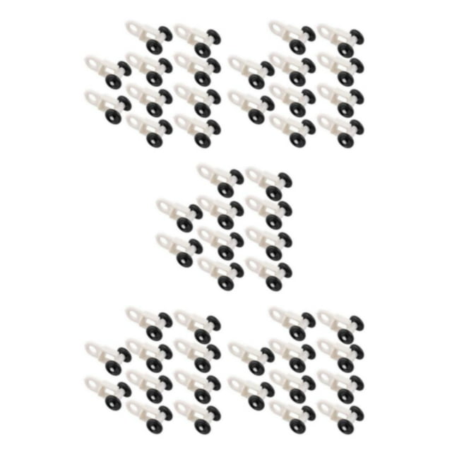 relayinert Rail de Rideau Robuste 10 Pcs Rail Coulissant Robuste Crochet de Transport Roulant Support de Plafond Solide et Durable Blanc Noir Style 5 5Ensemble
