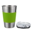 thumbnail image 3 of Kids Stainless Steel Tumbler with Straws - 500ml Spill Proof Toddler Cup - Green, 3 of 9