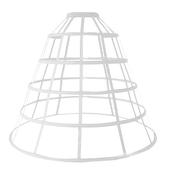 Aellinatey Womens Hollow Out Caged 5-Hoop Bustle Victorian Petticoat Skirt Wedding Bridal D