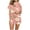 Pink, variant on Jamicy Super Soft Pajamas for Women Fashion Casual Printed Short Sleeve Lapel Top with Shorts Loose Comfortable Home Pajama Set