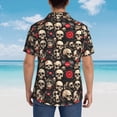 thumbnail image 4 of Gaeub rock record Skull Print Men's Hawaiian Shirt,Button Down Short Sleeves Shirts,Tropical Beach Casual Button Down Shirts,3X-Large, 4 of 7