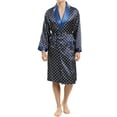 thumbnail image 1 of Men's Satin Robe with Short Set Silk Lightweight Bathrobe Sleepwear 2 Piece, 1 of 7