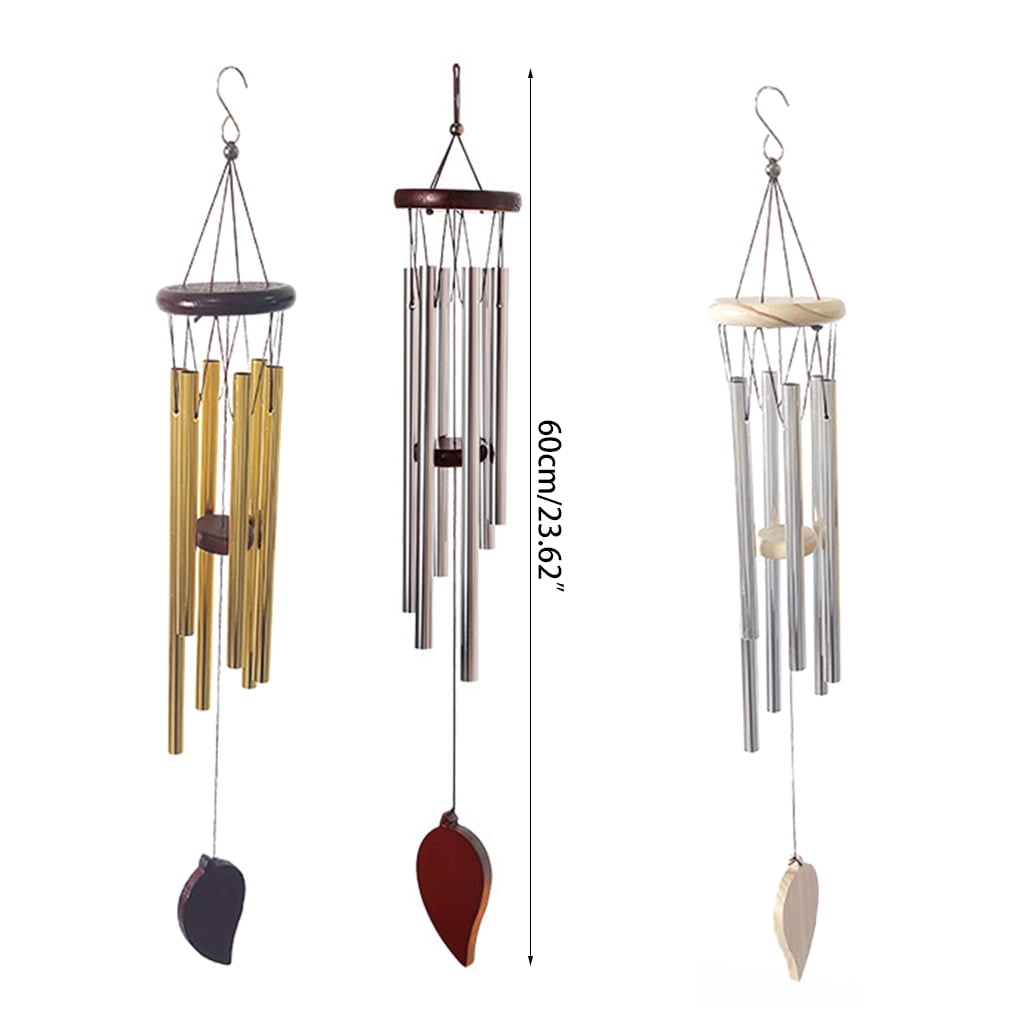 Classic Solid Wood Aluminum Tube Creative Metal Wind Chime Hanging Decoration Home Shop Decoration Craft Gift