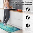 thumbnail image 6 of Kitchen Rugs and Mats Set of 2 Teal Marble Gold Anti Fatigue Mat PVC Non Slip Turquoise Foam Cushioned Kitchen Mats for Floor Dining Room Home Office Sink Laundry, 6 of 6