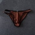 thumbnail image 2 of LODIENY Lace Frilly Panties for Men One Sided Cross Over Double Belt Pouch Mesh Briefs Underwear Coffee XXL, 2 of 7