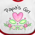 thumbnail image 4 of Inktastic Papa's Girl Heart Flowers Girls Baby Bib, 4 of 4