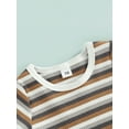 thumbnail image 6 of Bagilaanoe Newborn Baby Boys Girls Clothes Short Sleeve Stripe T-Shirt Tops Elastic Shorts Set Infant Baby Summer Outfits 0-24 Months, 6 of 9