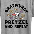 thumbnail image 3 of Peanuts - Bratwurst Pretzel And Repeat Snoopy - Women's Short Sleeve Graphic T-Shirt, 3 of 6