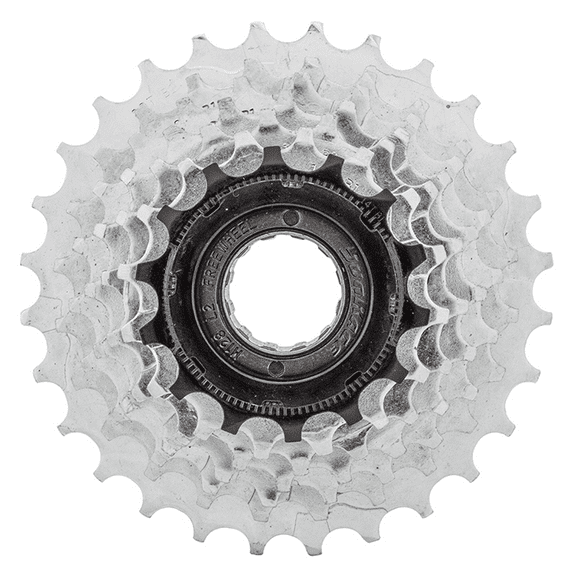 Sunrace M2A 7-Speed Freewheel Sprocket 14-28T Silver Index Shifting 7sp Threaded