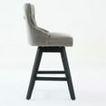 thumbnail image 3 of Demi Bonn 38" Counter Height Bar Stools Set of 2, Velvet Swivel Barstools with Button Tufted Back, Kitchen Island Countertop Chairs for Dining Room, Gray, 3 of 12