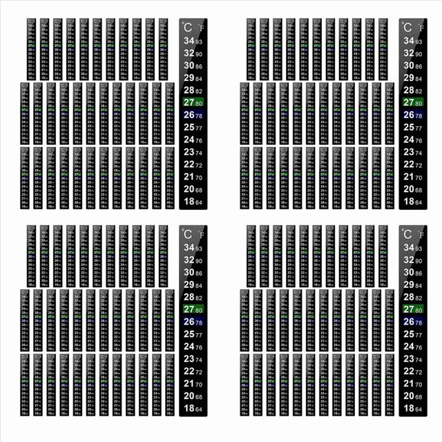 144 Pieces Digital Temperature Sticker Adhesive Thermometer Strip Fermenter Adhesive Crystal Strip Aquarium Thermometer,144 x Digital Temperature Sticker,Black