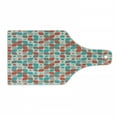 thumbnail image 1 of Geometric Cutting Board, Mosaic Motif with Traditional Fractal Forms Grid Graphic Print, Decorative Tempered Glass Cutting and Serving Board, Wine Bottle Shape, Warm Taupe Turquoise, by Ambesonne, 1 of 1