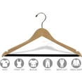 thumbnail image 3 of INTERNATIONAL HANGER  20 inch Natural  Wood Suit Hanger with Flocked Non-Slip Bar, 25 Pack, 3 of 5