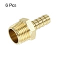 thumbnail image 3 of Brass Hose Barb Fittings 6 Pack 3/8" Barbx1/2" NPT Male Brass Barb Pipe Fitting, 3 of 6