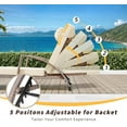 thumbnail image 5 of Chaise Lounge Chairs Set of 2 for Outside, Adjustable 5 Position Outdoor PE Rattan Wicker Patio Pool Lounge Chair with Arm, Cushion, Pillow and Wheels for Poolside Backyard Deck Porch,white, 5 of 7