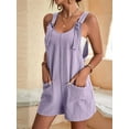 thumbnail image 2 of Women'S Summer Fashionable Short Jumpsuits, Casual Sleeveless Jumpsuits with Pockets Lavender  XXXL, 2 of 7