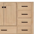 thumbnail image 6 of ARIEL 54'' Bathroom Vanity with Sink, American White Oak Solid Wood, 1.5 inch Edge Carrara White Quartz Countertop & Backsplash, 2 Soft Closing Doors, 9 Full Extension Dovetail Drawers, Matte Black, 6 of 8