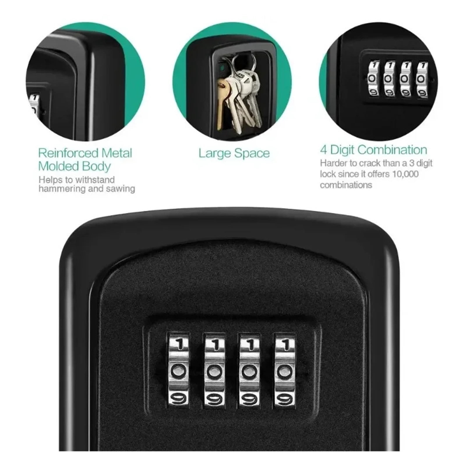 Box Outdoor Wall Mounted Keychain Storage Box 4 Digit Combination Password Security Lock Storage ,Multiple Options Available