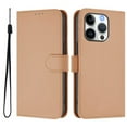 thumbnail image 2 of Wallet Case Compatible for iPhone 14 Pro, PU Leather Magnetic Closure Protective Flip Folio Case with 3 Card Holder and Wrist Strap Cover Women Men,Nude,For iPhone 14 Pro, 2 of 7