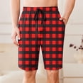 thumbnail image 2 of ZToonmas Men's Casual Pajama Shorts Bermuda Shorts Plaid Elastic Waist Drawstring Sports Fitness Shorts, 2 of 7
