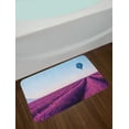thumbnail image 2 of Landscape Bath Mat, Lavender Flower Field with Balloon Photo, Plush Bathroom Decor Mat with Non Slip Backing, 29.5" X 17.5", Magenta Sky Blue, by Ambesonne, 2 of 2