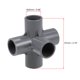 thumbnail image 2 of Conector de tubo en forma de codo de 5 vías, grado de mobiliario, accesorios de esquina en forma de T de 3/4 pulgadas, color gris, 2 piezas, 2 of 3