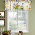 thumbnail image 3 of Spring Truck Flowers Curtain Valances for Windows, Kitchen Valance Window Treatments Panel 2 Pack, Watercolor Floral Butterflies Yellow Rod Pocket Short Curtains for Bathroom Bedroom 42 x 18 Inch, 3 of 8