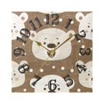 thumbnail image 5 of Head Of Cute Bear Wall Clock Square Silent Non Ticking Battery Operated Clock for Home Bathroom Kitchen Bedroom Living Room, 5 of 8