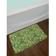 thumbnail image 2 of Leaves Bath Mat, Continuous Nature Exotic Forest Monstera Leaf Silhouettes Illustration, Plush Bathroom Decor Mat with Non Slip Backing, 29.5" X 17.5", Pastel Green Multicolor, by Ambesonne, 2 of 2