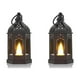 thumbnail image 1 of Cateissary 2 unids/set pequeñas linternas decorativas para el hogar con diseños elegantes, linternas decorativas para interiores Iluminación navideña negro-2PCS, 1 of 6