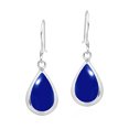 thumbnail image 1 of Elegant Teardrops of Blue Lapis Stone Inlay Sterling Silver Dangle Earrings, 1 of 5