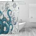 thumbnail image 2 of JOOCAR Cool Octopus Shower Curtain Anime Nautical Shower Curtain Teal Kraken Shower Curtain Sailboat Pirate Shower Curtain 72X72in, 2 of 7